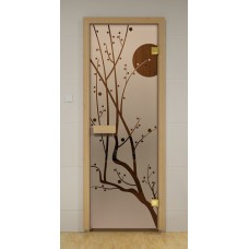 Дверь для сауны S/M 690х1890 (БРОНЗА "Сакура"-лиственица)